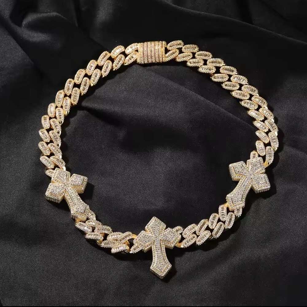 Cross Cuban necklace 16inch
